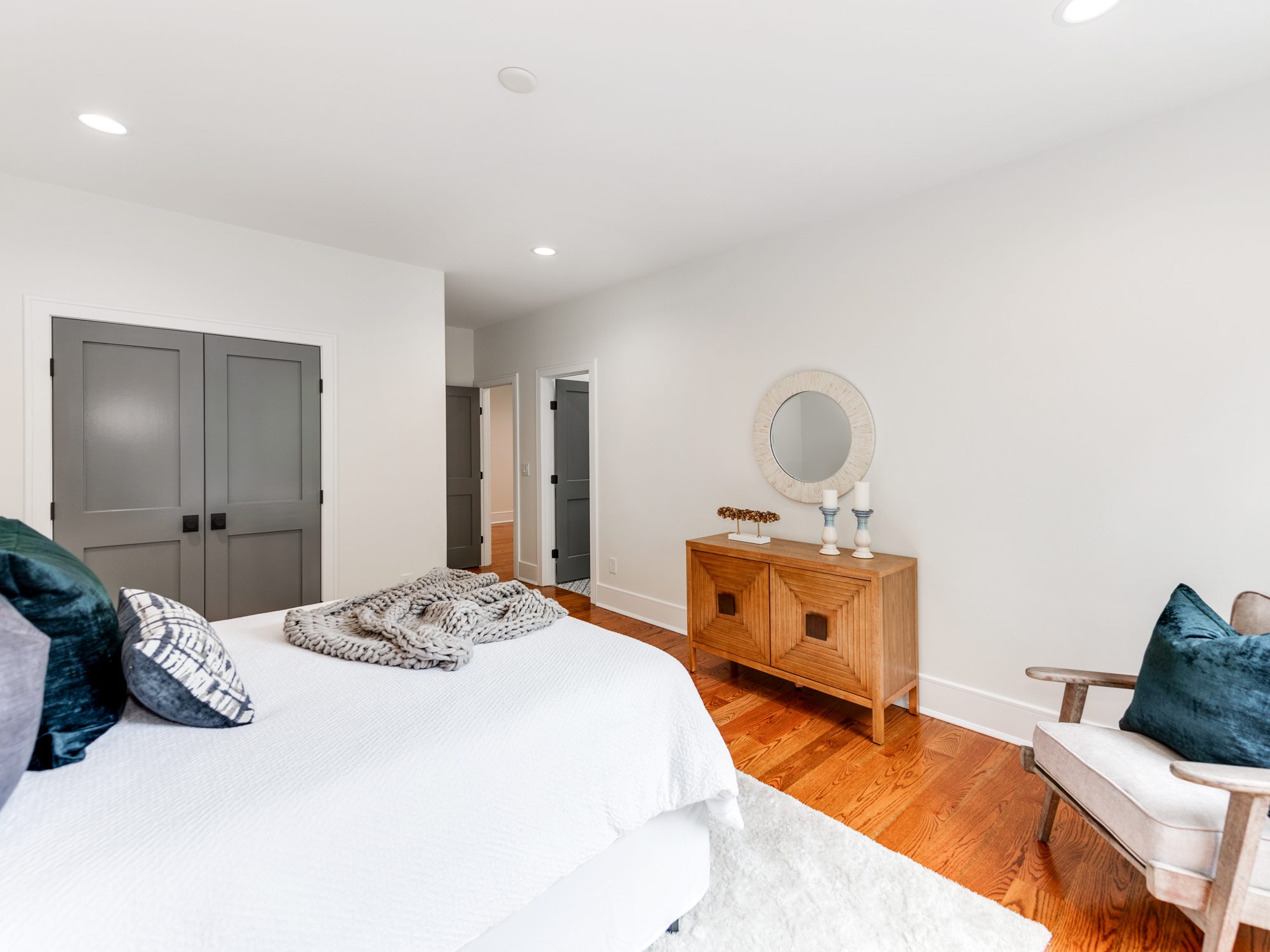 Guest bedroom alternate angle showing reading area — Brantham by Stillman Properties Charlotte NC