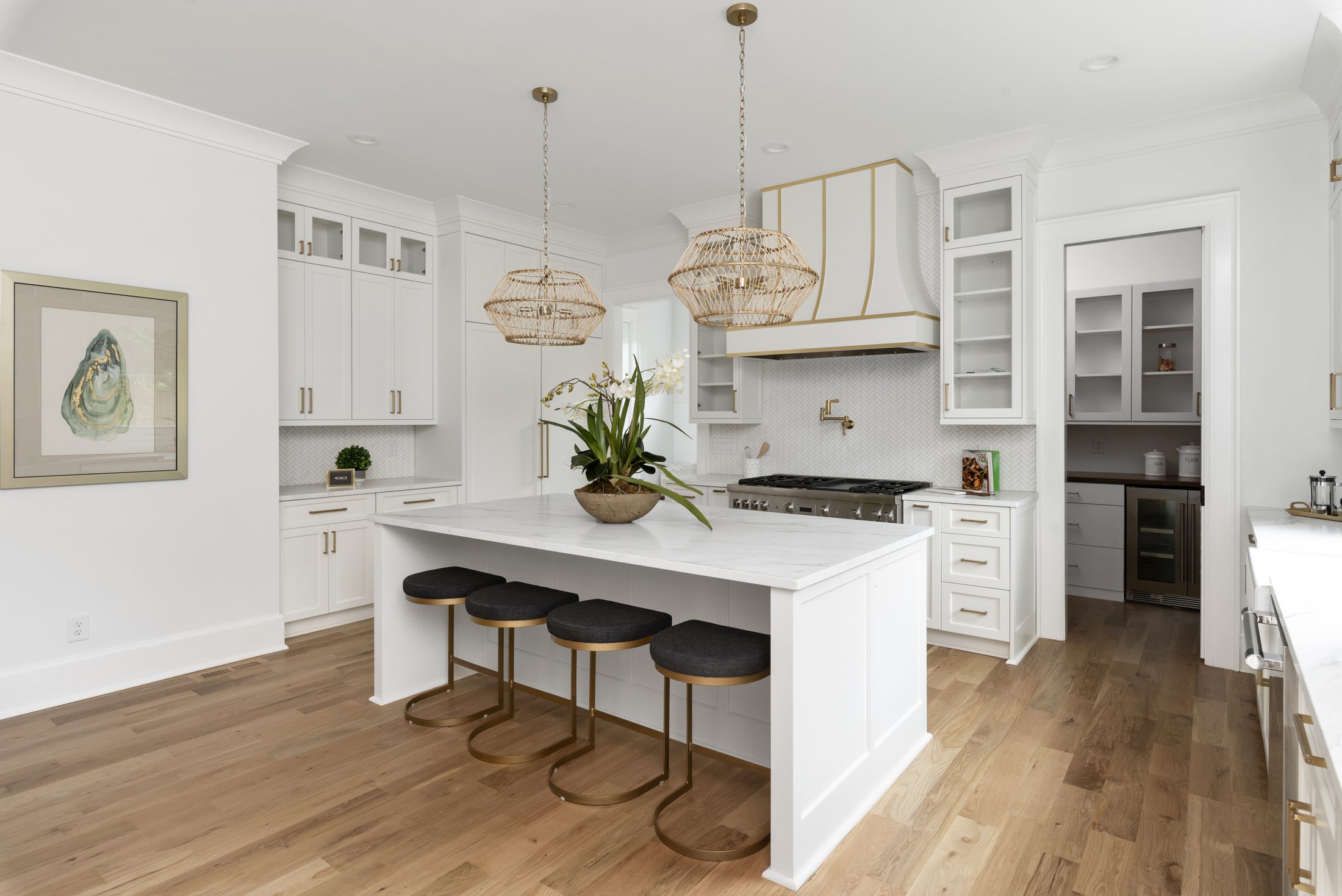 Kitchen looking toward the walk-in pantry entry — Bywood by Stillman Properties Charlotte NC