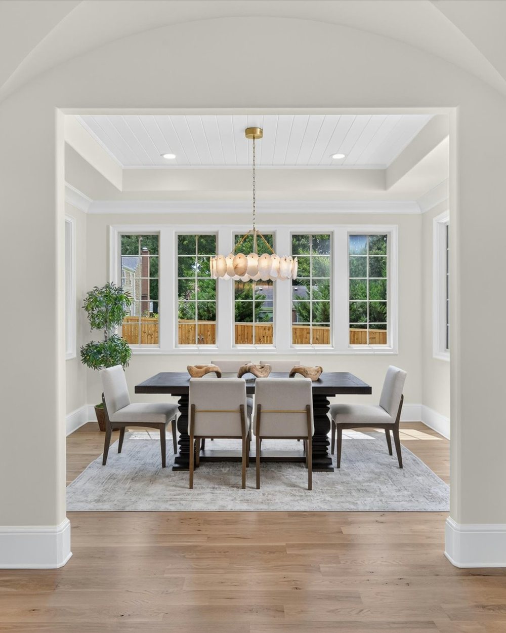 Groin-vaulted arches framing the dining room — Heather, a Stillman Properties custom home