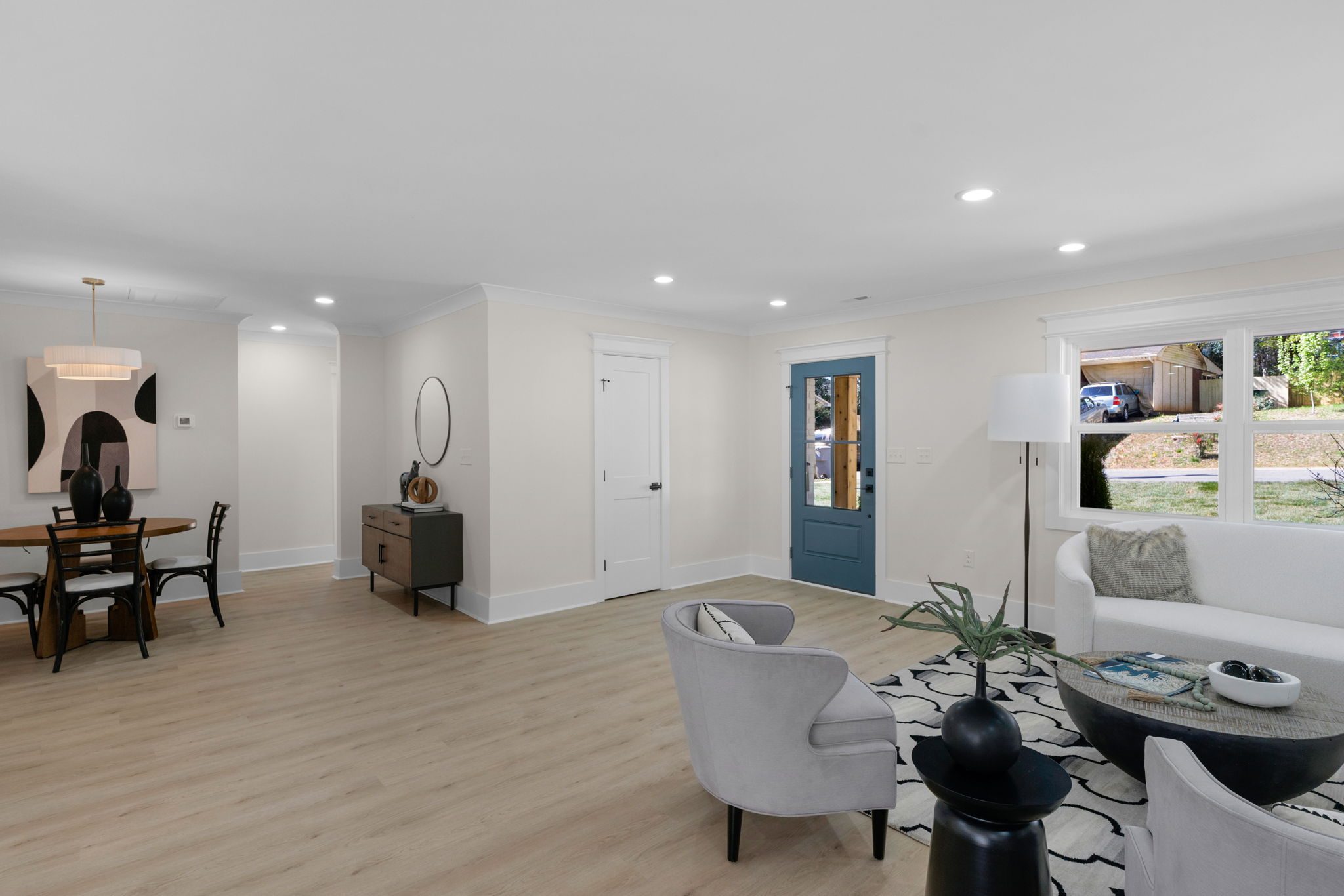 Living room from an alternate angle showing the open floor plan — Wyanoke by Stillman Properties Charlotte NC