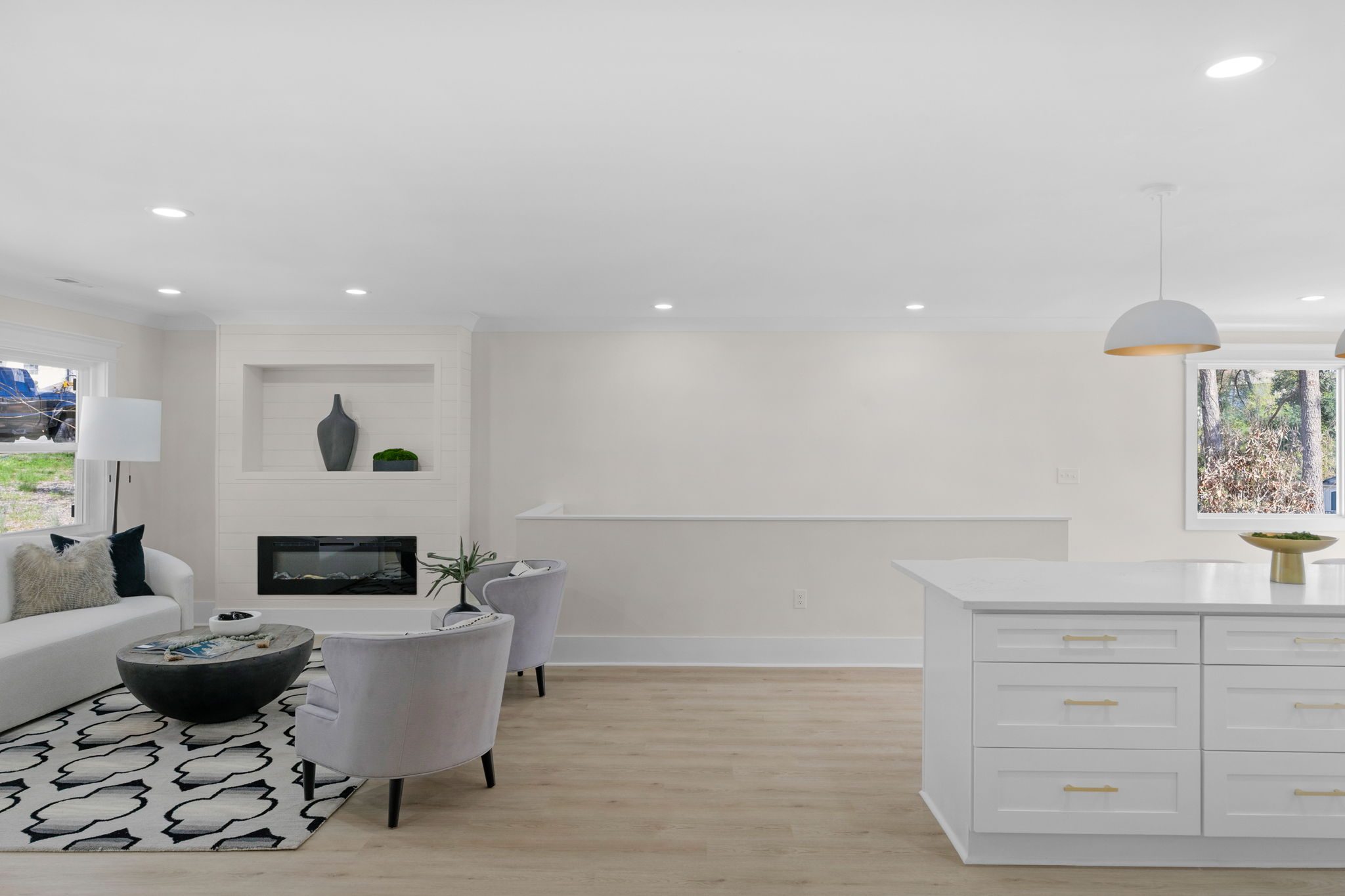 Finished walkout lower level with open family room and kitchenette — Wyanoke by Stillman Properties Charlotte NC