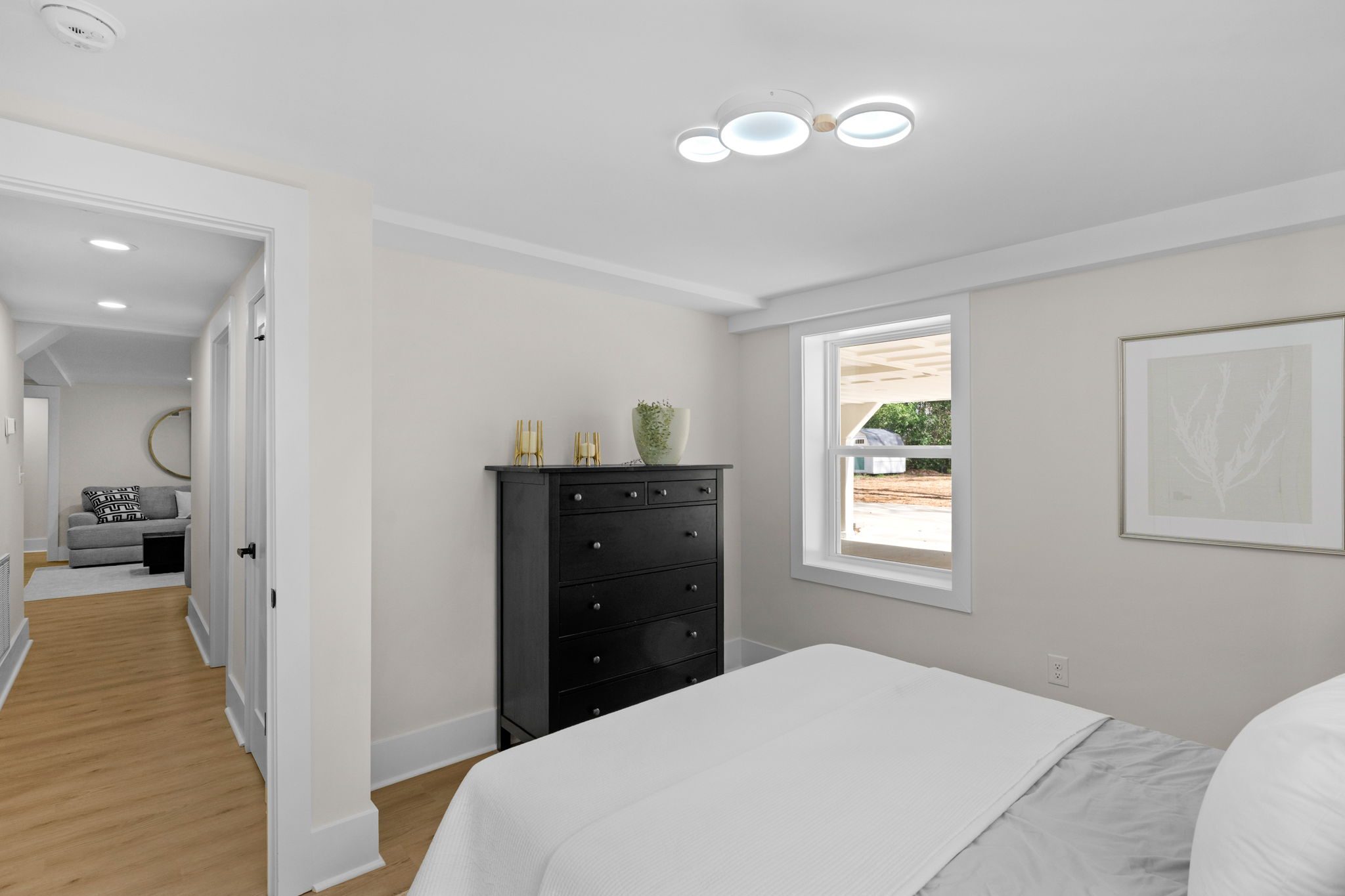 Lower-level bedroom within the finished walkout suite — Wyanoke by Stillman Properties Charlotte NC