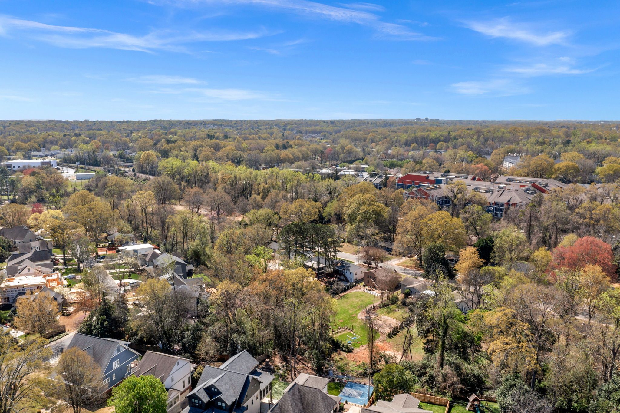 Aerial view of the Chantilly neighborhood surrounding Wyanoke — Stillman Properties Charlotte NC