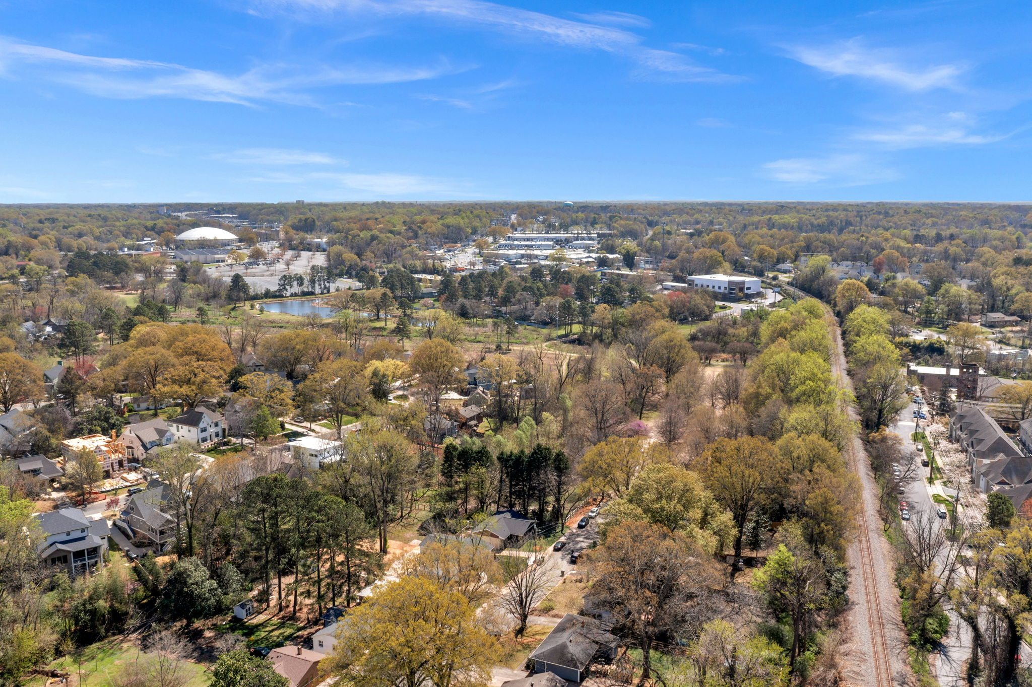 Wide aerial view of the Wyanoke property and surrounding area — Stillman Properties Charlotte NC